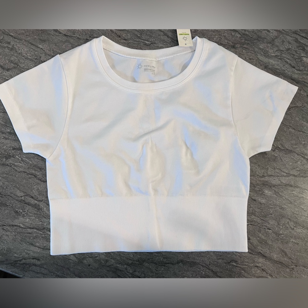 White Short Sleeve Crop Top